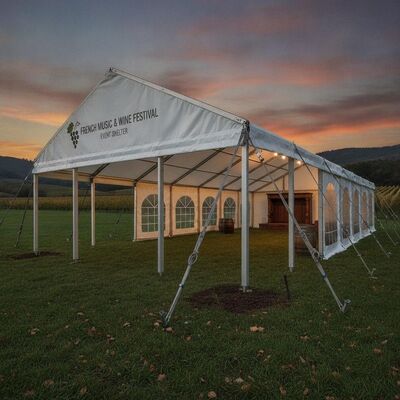 Festa de festas Marquise Tenda de Alumínio Reforçado Quadro Tempestade Kit de âncora França Música Vinho Eventos abrigo