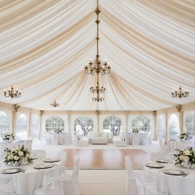 Cortinas interiores de alumínio branco luxuoso da barraca do famoso da festa de casamento para eventos espanhóis das celebrações do casamento