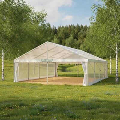 Tela impermeável reciclável sustentável do PVC da barraca do famoso do partido de Eco para eventos exteriores verdes suecos