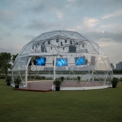 Tenda de eventos corporativos com layout modular de liga de alumínio extrudido de pressão dura 6082 T6 e estrutura AV integrada