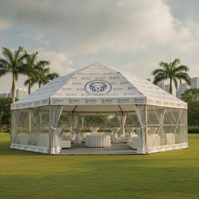 Custom Branded Party Marquee Tent Logotipo OEM Impressão Singapore Event Rental Canopy abrigo promocional