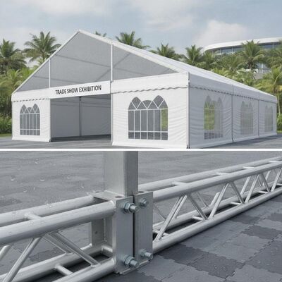 Tenda Marquee Heavy Duty Indonésia Large Span Waterproof Windproof Shelter Frame de alumínio para exposição de feiras
