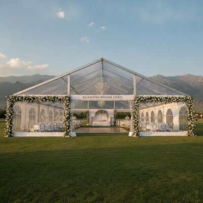 Expansão clara Festa Marquise Tenda de Alumínio Quadro Grande Casamento Eventos Canopy Kazakhstan