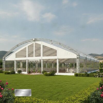 Grande tenda de luxo para festas de eventos, pavilhão de alumínio com certificação TUV de camada dupla e banquete no Uzbequistão