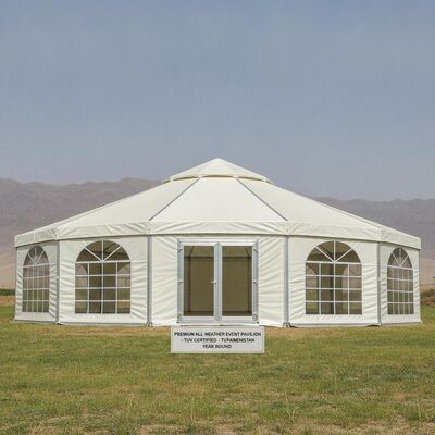 Tenda de Festa Premium para Todos os Climas TUV Certificada Isolada PVC Pavilhão Turcomenistão Ano Todo