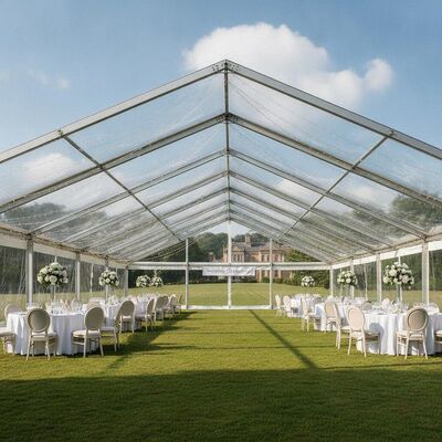 Tenda de festa de telhado transparente Transparente PVC painéis de telhado para eventos de celebração de casamento