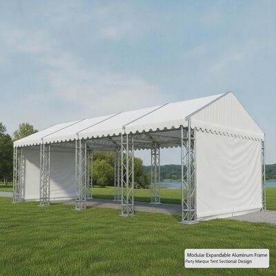 Tenda de Festa Modular Expansível com Estrutura de Alumínio Design Seccional para Local de Eventos em Crescimento