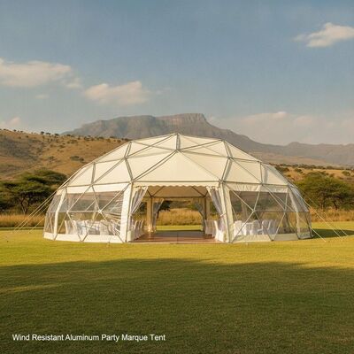 Tenda de festa de alumínio resistente ao vento África do Sul Estrutura de eventos ao ar livre